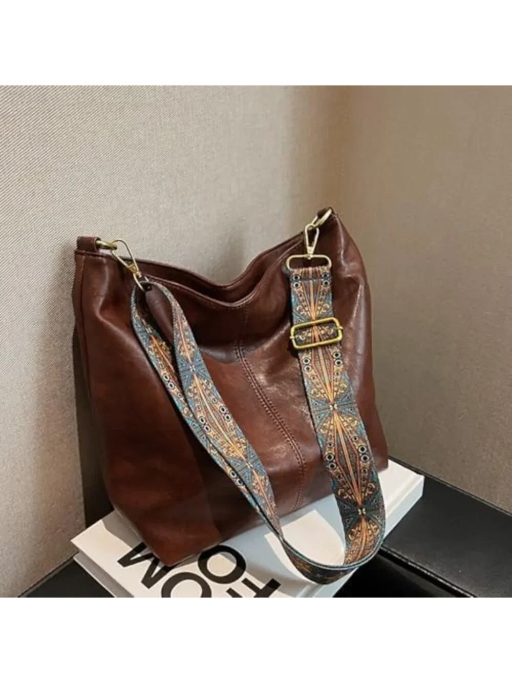 Stylish Vegan Leather Hobo Bag for Women - Crossbody, Boho Tote, Guitar Strap